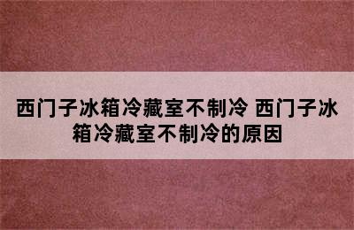 西门子冰箱冷藏室不制冷 西门子冰箱冷藏室不制冷的原因